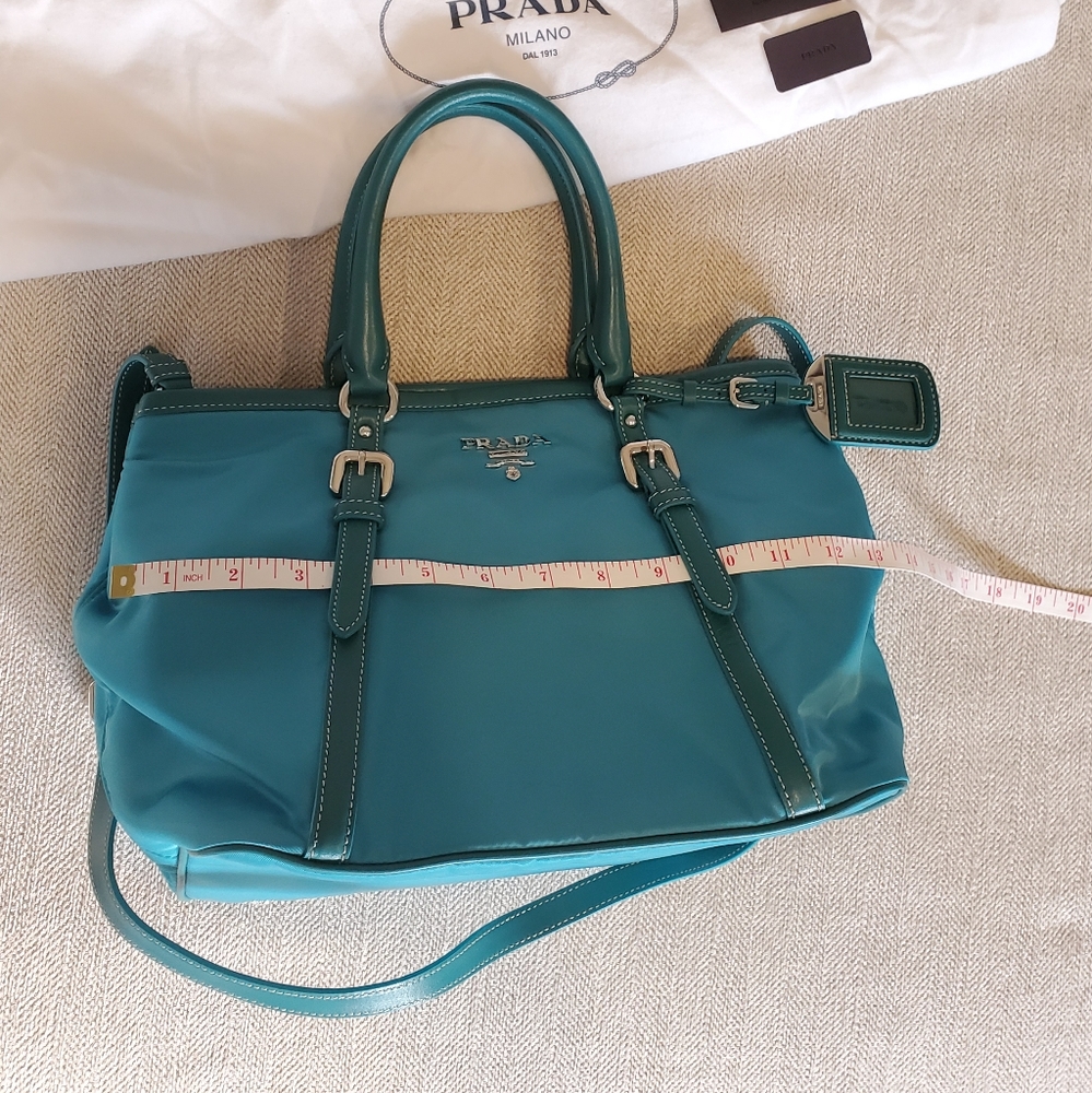Brand new Prada Turquoise nylon leather purse - Picture 3 of 15